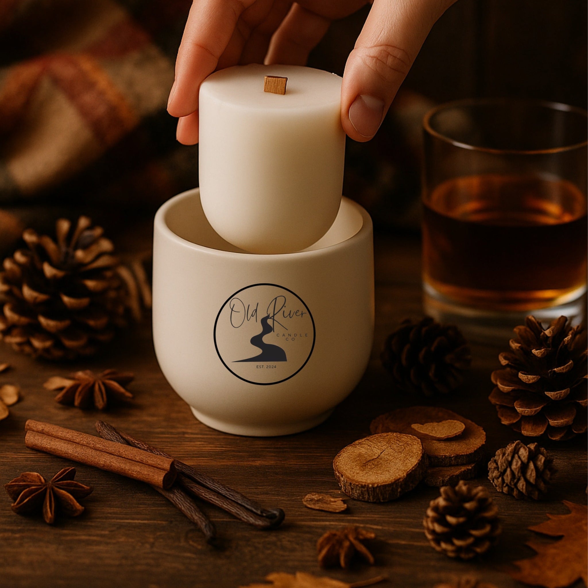 Bourbon Sandalwood Scented Candle