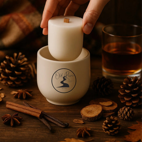 Bourbon Sandalwood Scented Candle Old River Candle Company
