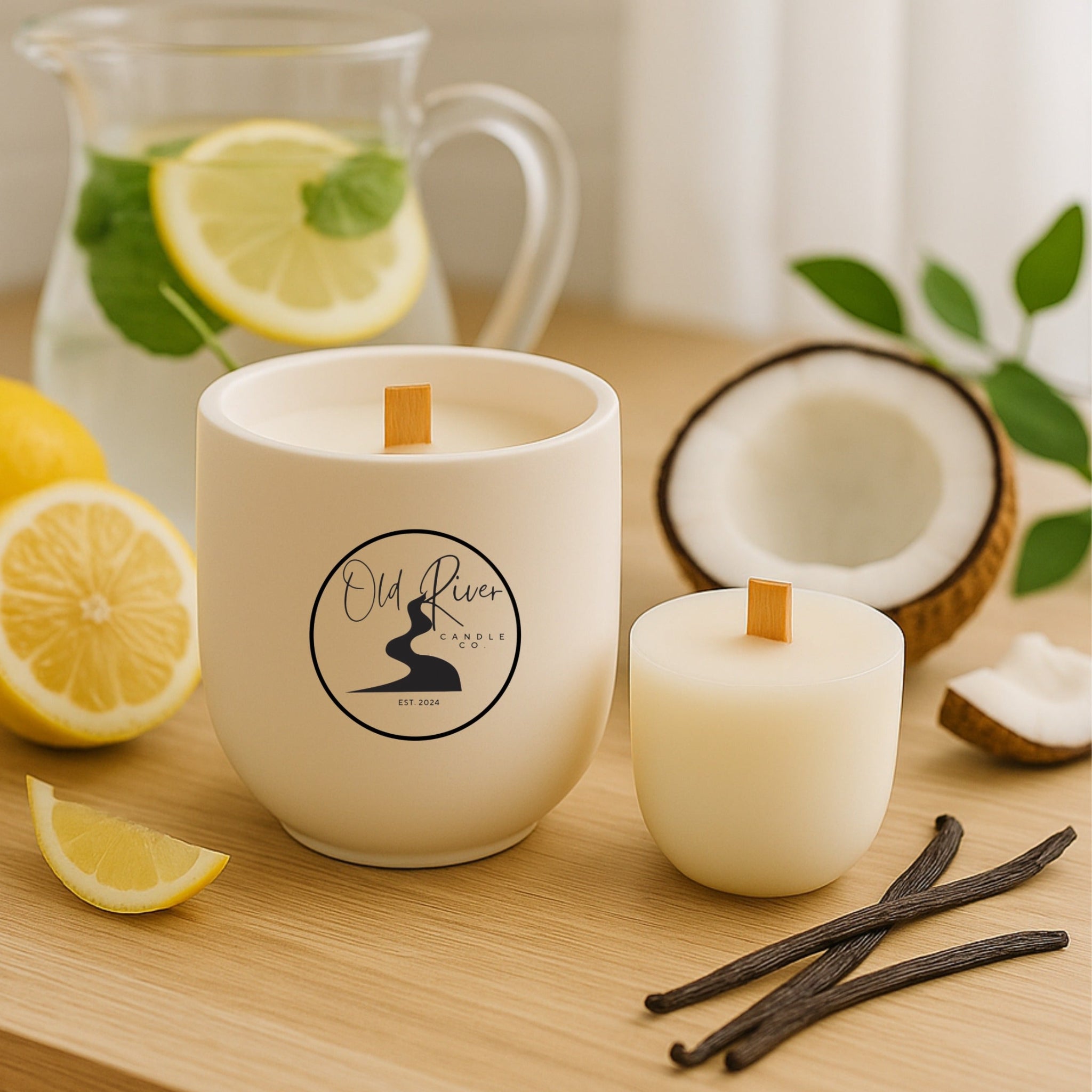 Lemon Coconut Vanilla Scented Candle